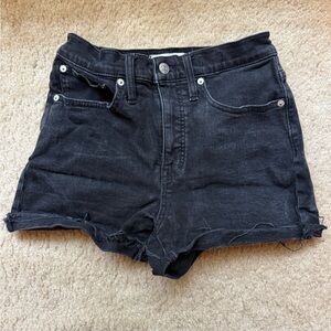 Madewell Black Jean Shorts High-Waisted Cut-Off